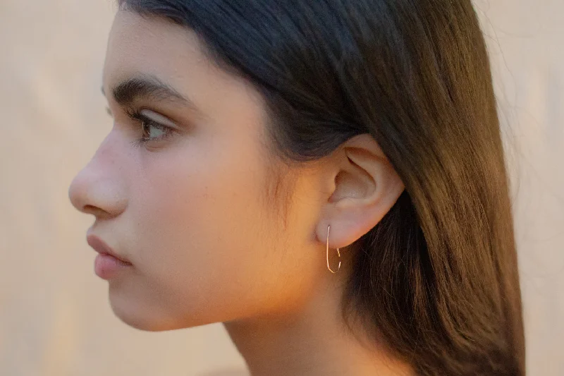 Medium hoop earrings for an everyday look with the perfect balance of style-Open Tear Earring