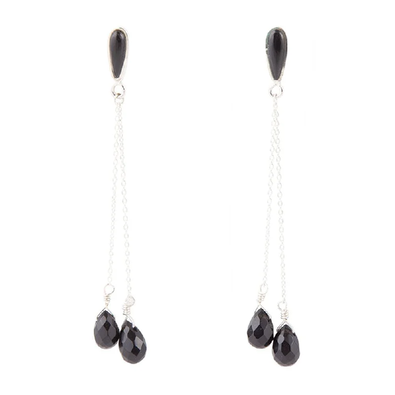 Lightweight hoop earrings for comfortable and all-day wear-Palios Black Onyx Cascade Post Earrings