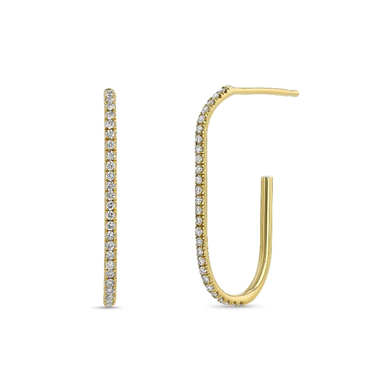 Hoop earrings with gold accents for a warm, elegant statement piece-Pave Medium Link Studs