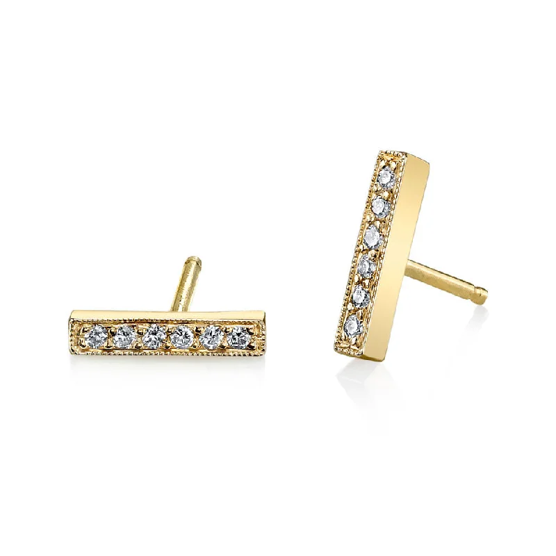 Best hoop earrings with Swarovski crystals for added sparkle and luxury-Pave Mini Bar Studs