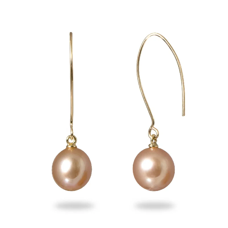 Best hoop earrings with gold-plated finishes for an affordable luxury vibe-Lilac Freshwater Pearl Earrings in Gold - 9-10mm