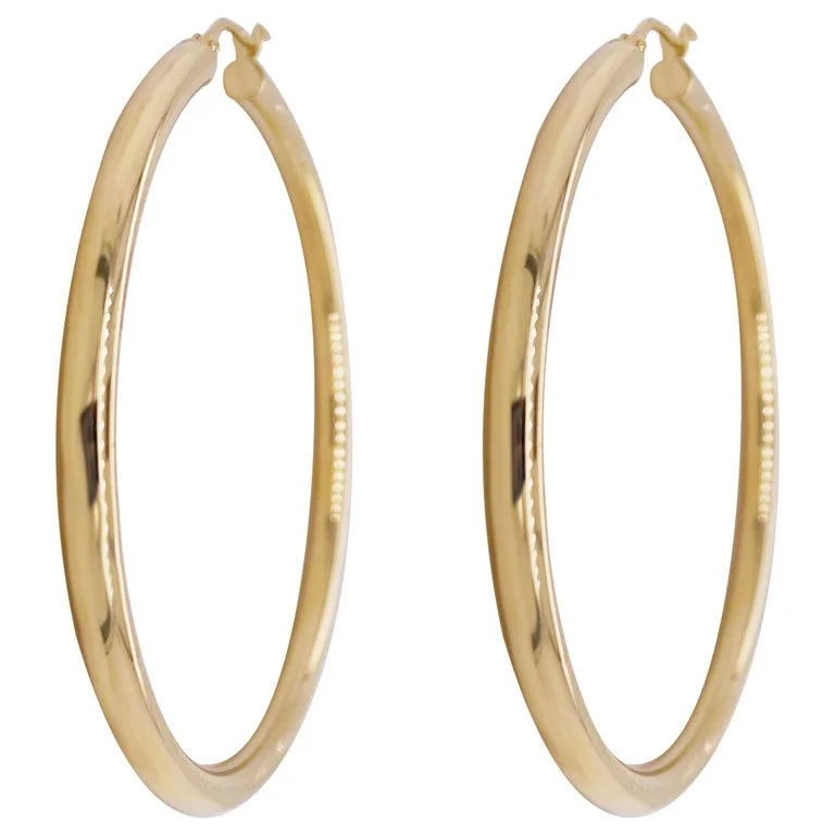 Hoop earrings with oversized pearl accents for a statement-making look-Polished Hoop Earrings - Classic 40mm