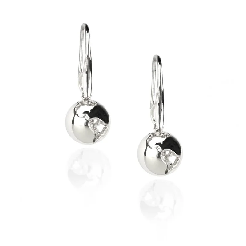 Best hoop earrings with blackened metal for an edgy and bold appearance-Rhodium Long Earth Earrings