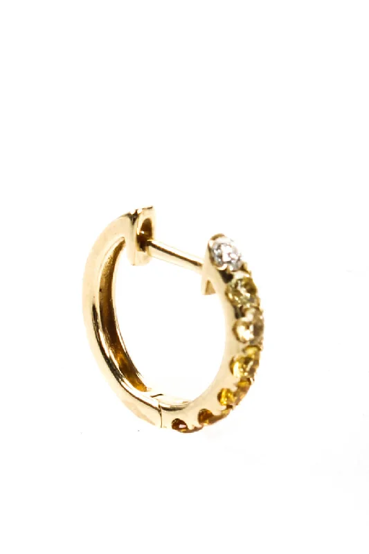 Hoop earrings with hearts for a sweet and romantic gesture-Robinson Pelham Womens 14kt Yellow Gold Yellow Sapphire Mono Hoop Earring