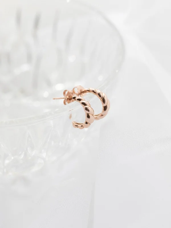 Hoop earrings with oversized designs for a bold, fashion-forward statement-Rope Dome Hoops