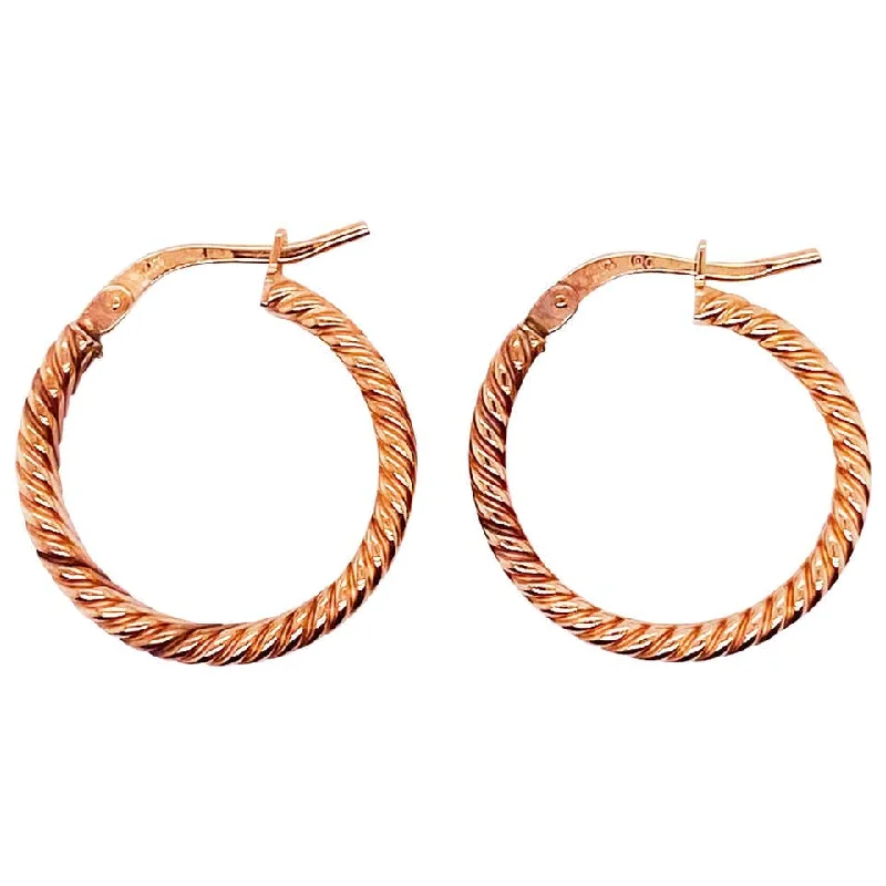 Hoop earrings with intricate designs for a unique and artistic appearance-Rose Gold Rope Hoop Earrings