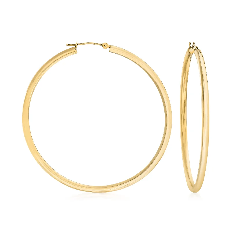 Best hoop earrings with matte finish for a sophisticated, understated design-Ross-Simons 2.5mm 14kt Yellow Gold Hoop Earrings