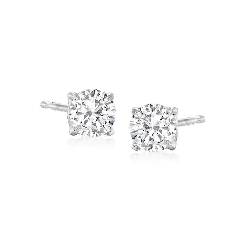 Best hoop earrings with butterfly motifs for a playful and whimsical appearance-Ross-Simons Diamond in 14kt White Gold