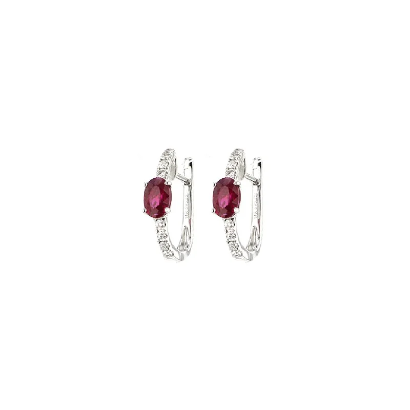 Best hoop earrings with butterfly motifs for a playful and whimsical appearance-Ruby & Diamond Hoop Earrings