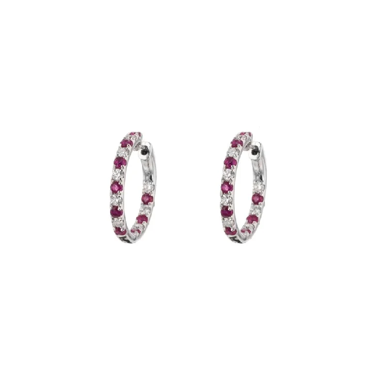 Best hoop earrings with gold for a luxurious and timeless look-Ruby & Diamond Inside-Out Earrings