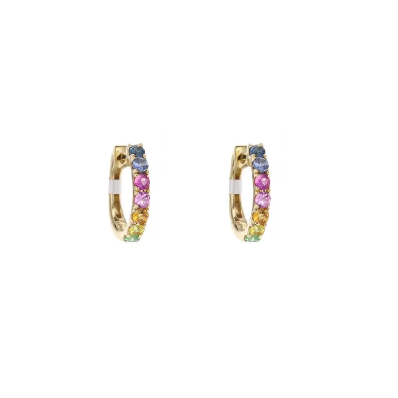 Hoop earrings with oversized designs for a bold, fashion-forward statement-Sapphire Hoop Earrings