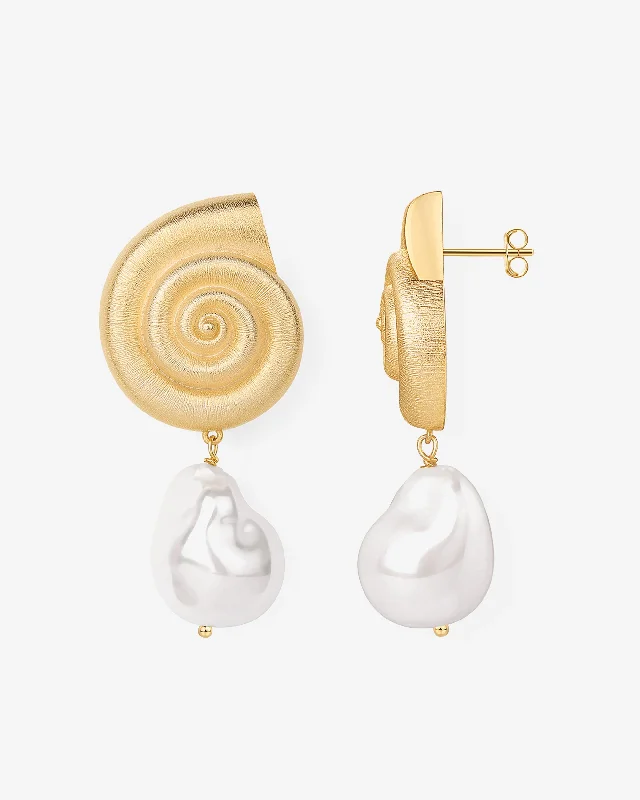 Hoop earrings with floral motifs for a feminine and nature-inspired look-Seaside Pearl Dangle Earrings