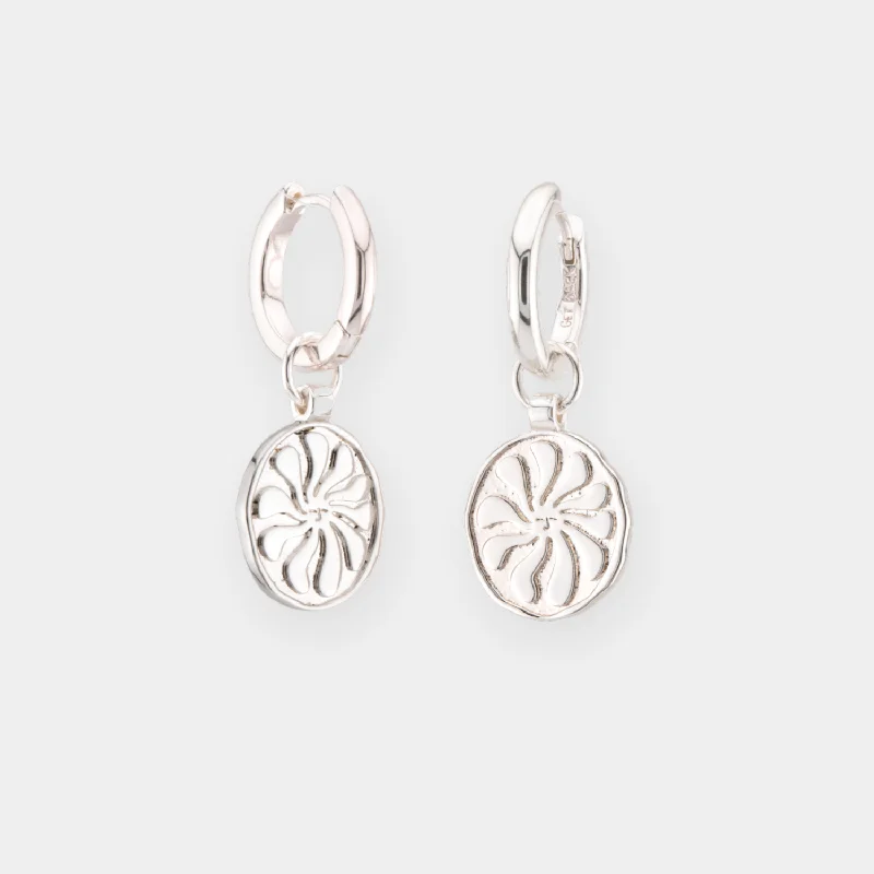 Best hoop earrings with vintage coins for a retro, antique-inspired style-Summer State of Mind Earrings - Silver