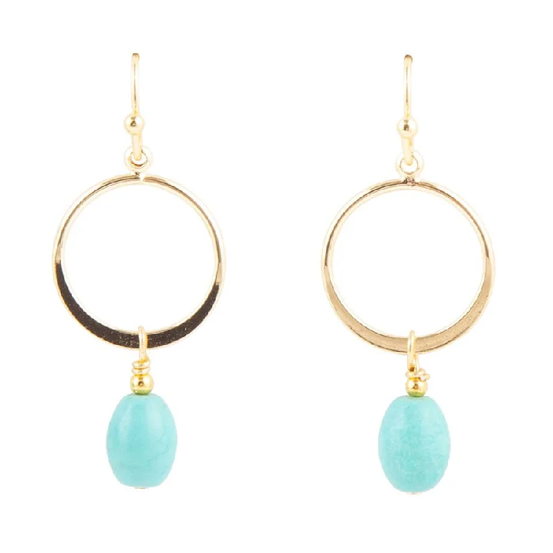 Best hoop earrings with turquoise stones for a bohemian-inspired vibe-Simple Things Turquoise Earrings