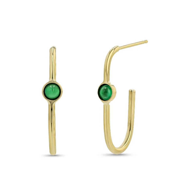 Best hoop earrings with vintage rhinestone embellishments for a retro-glam effect-Small Link Lights - Emeralds