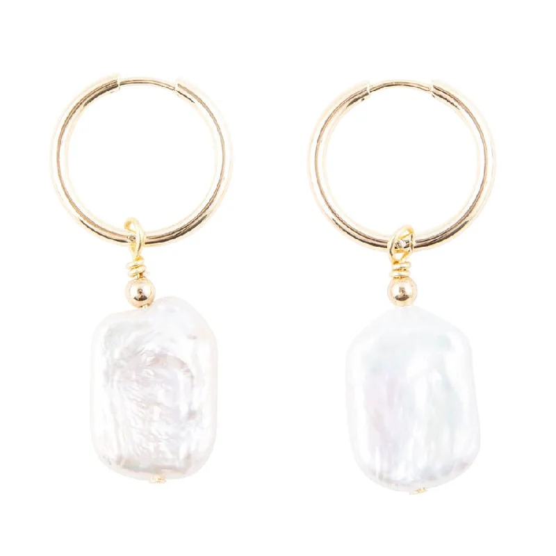 Best hoop earrings with detachable studs for a versatile and adjustable accessory-Sunday Best Pearl Loop Earrings