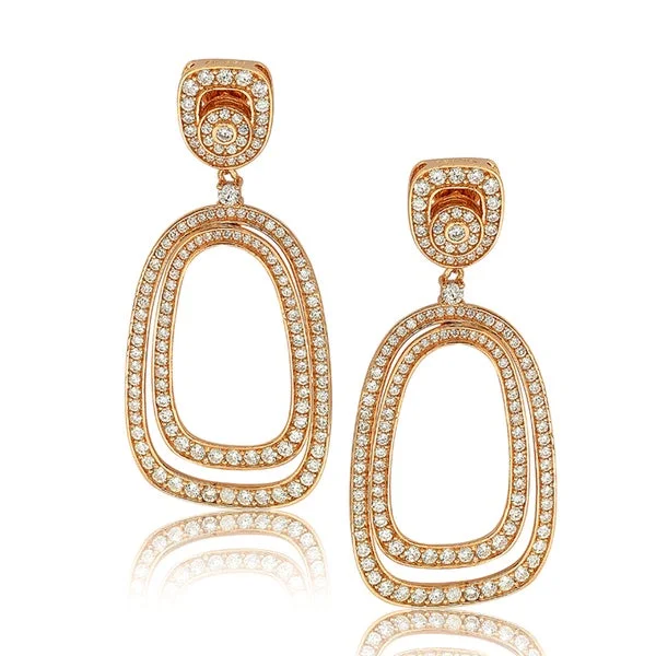 Hoop earrings with textured gold for a refined and sophisticated aesthetic-Suzy Levian Rose Sterling Silver Cubic Zirconia Earrings