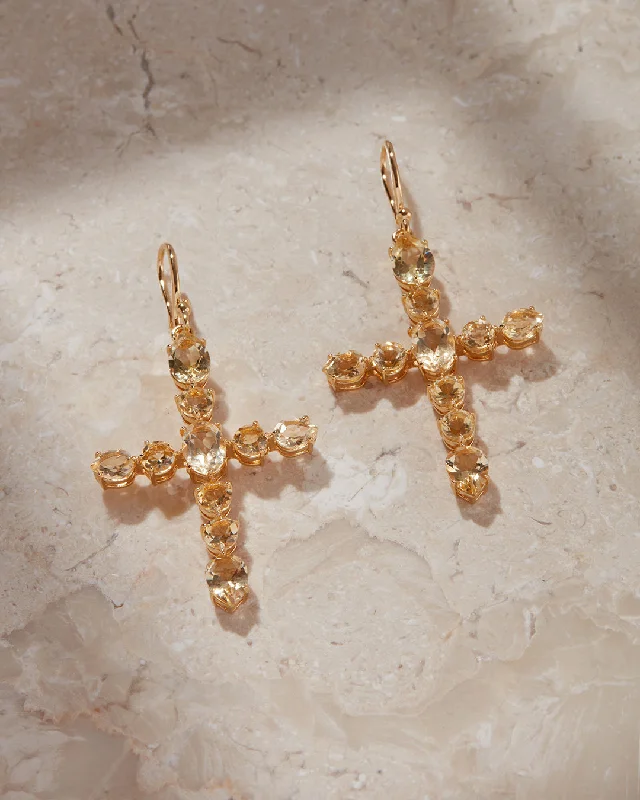 Best hoop earrings with crescent-shaped designs for a bold, moon-inspired style-The Isabella Cross Earrings