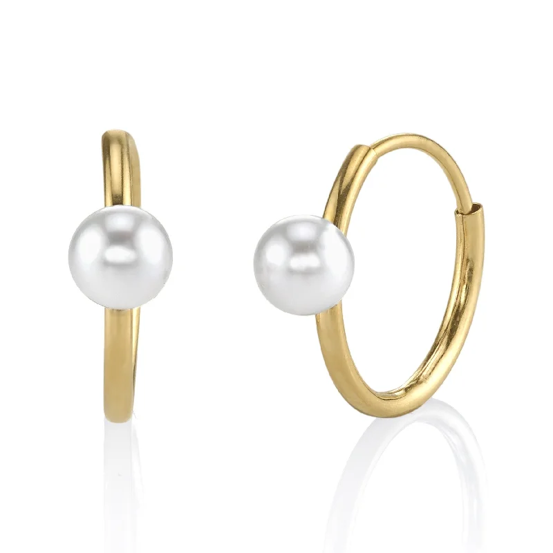 Hoop earrings with oversized designs for a bold, fashion-forward statement-Tiny Sphere Hoops