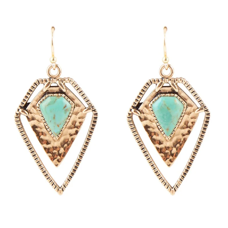 Best hoop earrings with matte finish for a sophisticated, understated design-Turquoise Shield Earrings