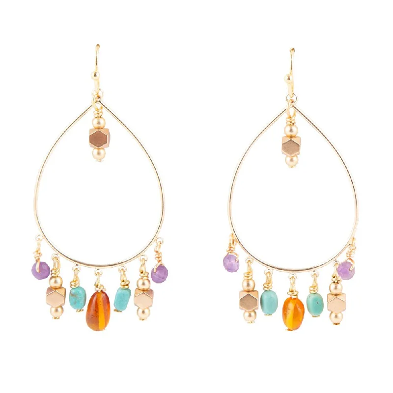 Best hoop earrings with delicate chain details for a trendy and stylish design-Victoria Multi-Stone Chandelier Earrings