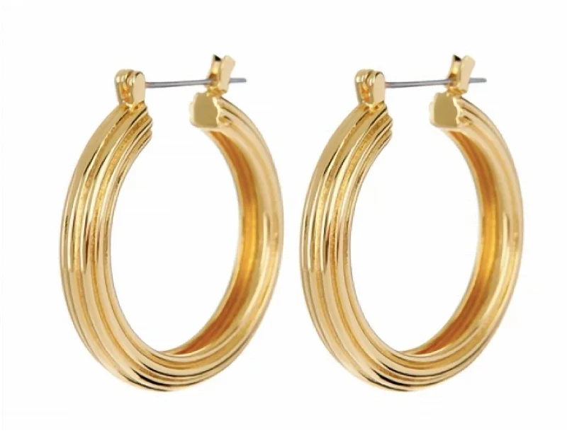 Hoop earrings with multi-tone finishes for a colorful and layered effect-Women's Cher Hoops Earrings In Gold