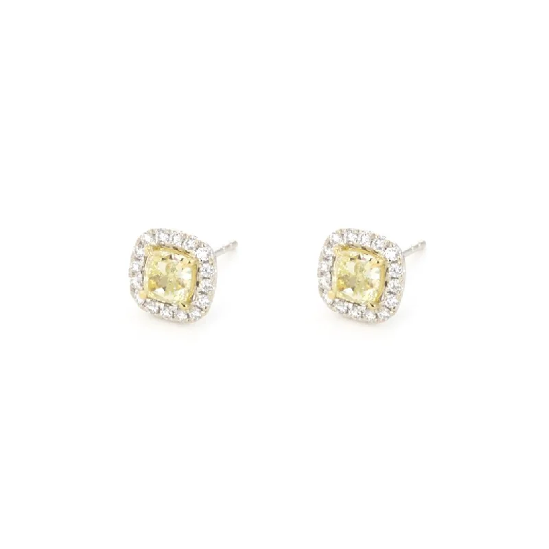 Hoop earrings with faceted crystals for added sparkle and shine-Yellow Diamond & White Diamond Earrings | M10268908