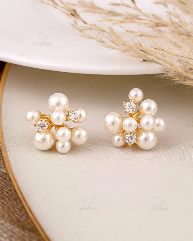 Hoop earrings with pearl accents for a chic and classic style-Zainab Fashionable Studs