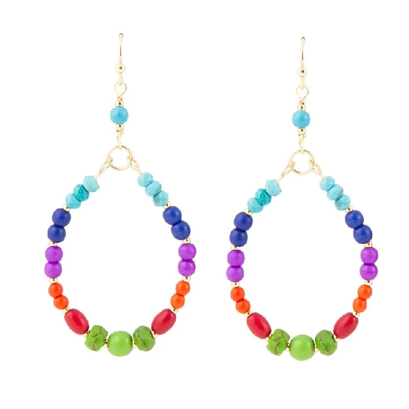 Best hoop earrings with vintage rhinestone embellishments for a retro-glam effect-Zion Multi-Color Hoop Earrings