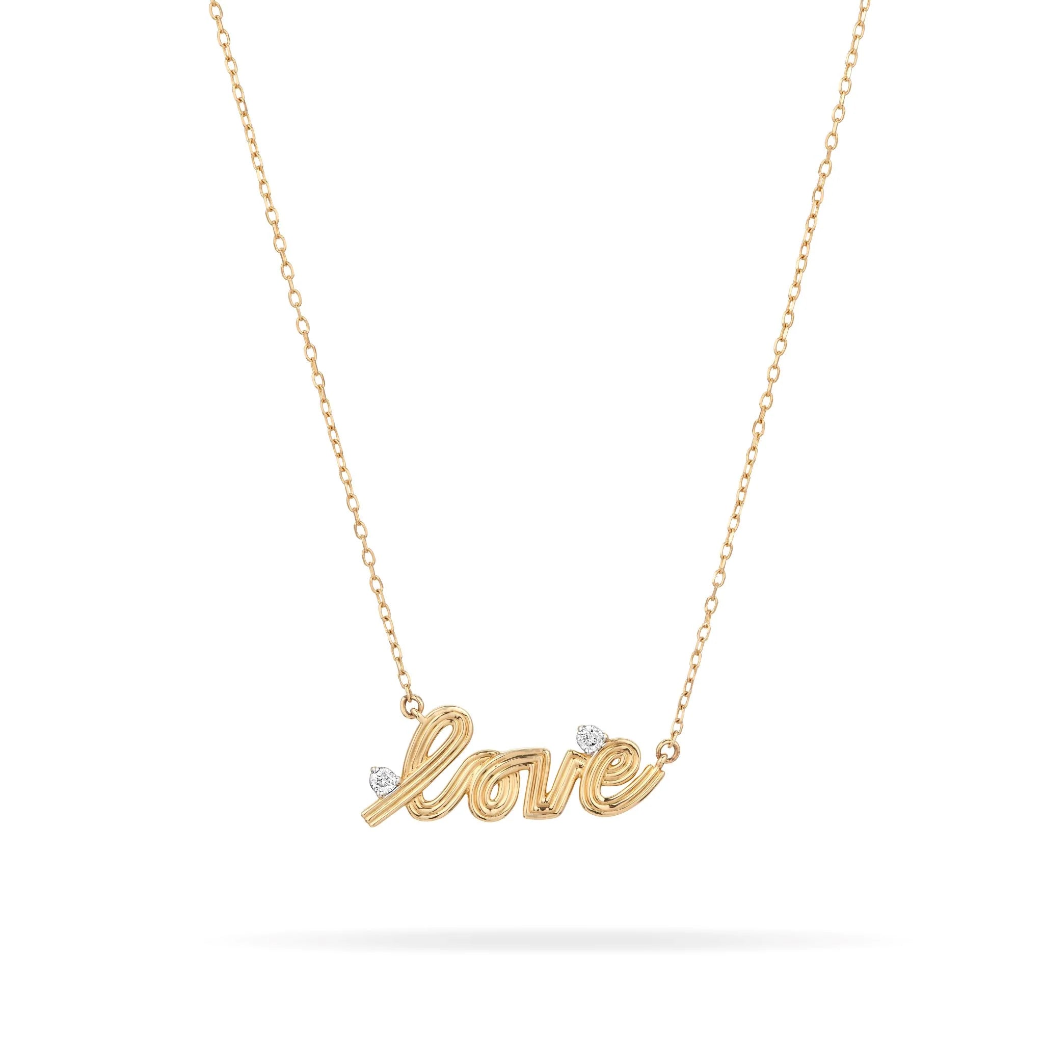 Fashionable necklaces and pendants with birthstones for a personalized gift idea-14K Groovy Love Necklace