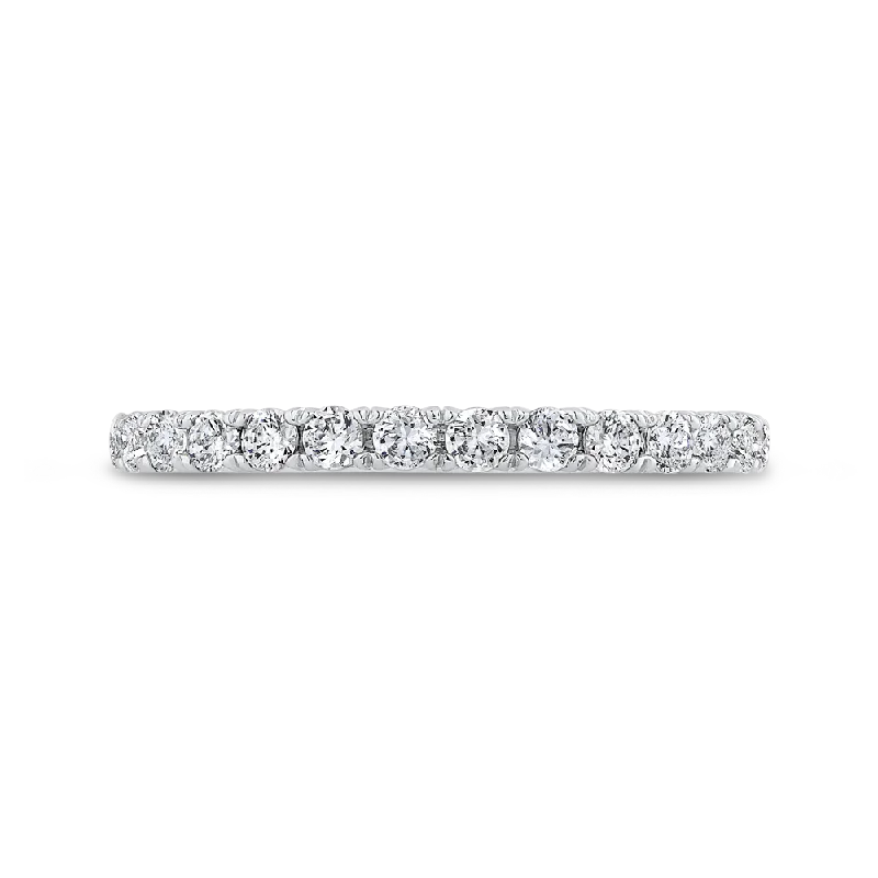 Necklaces and pendants with engraved messages for a deeply personal, sentimental gift-14K White Gold Diamond Wedding Band