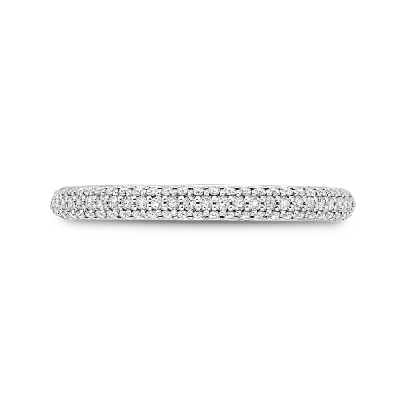 Layered necklaces and pendants for a trendy and fashionable stacked look-14K White Gold Diamond Wedding Band