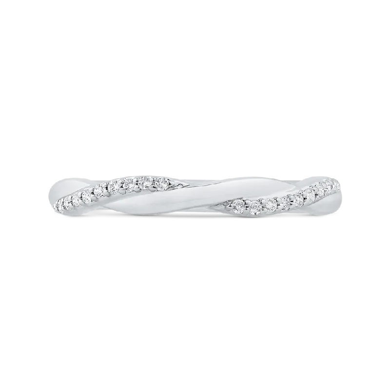 Trendy necklaces and pendants with geometric shapes for a modern aesthetic-14K White Gold Diamond Wedding Band