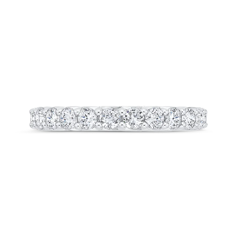 Stylish necklaces and pendants with diamonds for a glamorous and elegant look-14K White Gold Half-Eternity Wedding Band