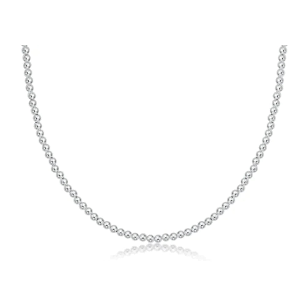 Best necklaces and pendants with black diamonds for an edgy, bold statement-17" 2mm Bead Choker in Sterling Silver