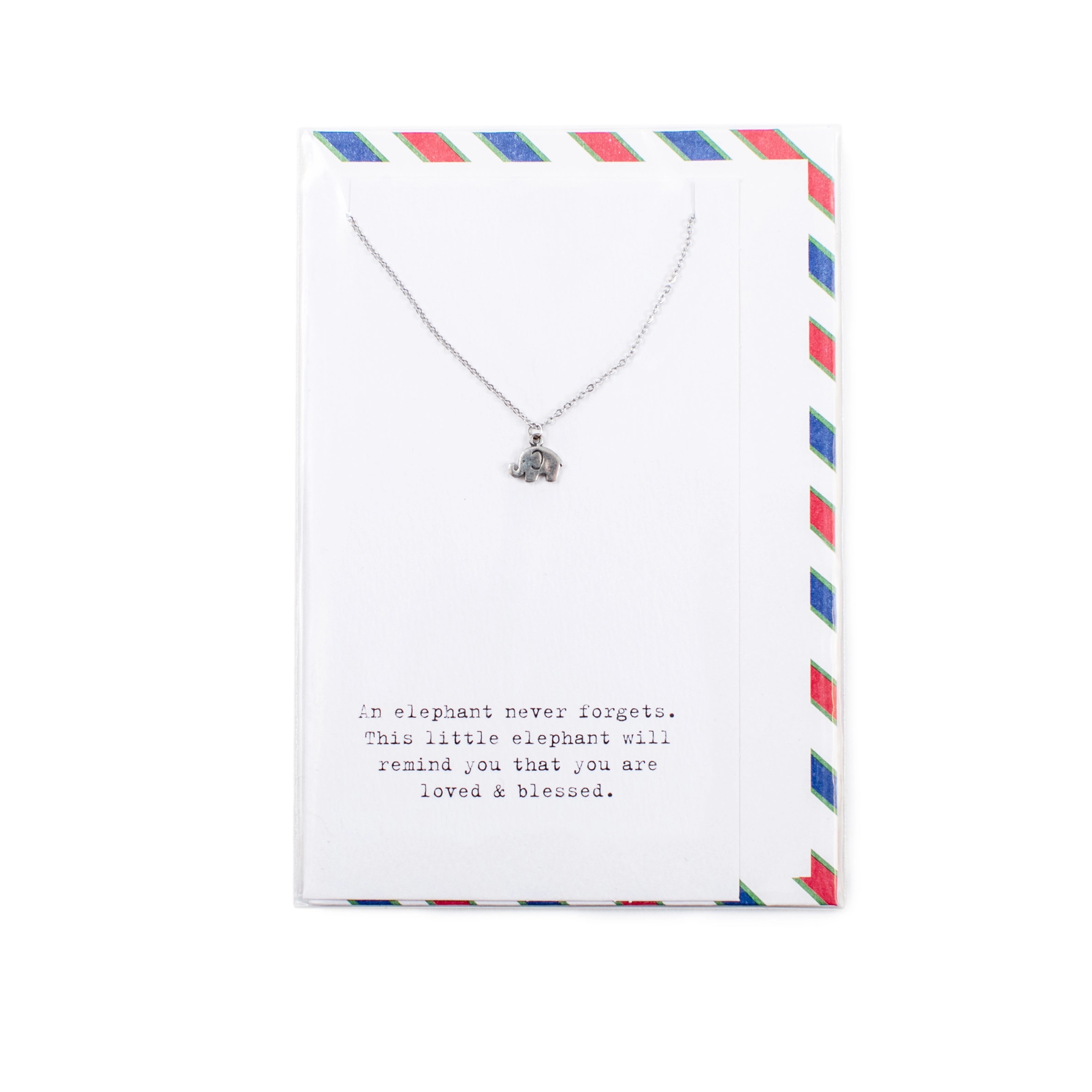 Necklaces and pendants with ocean-inspired designs for a refreshing, beachy feel-***Air Mail Littles Collection - Necklace - Happy Elephant