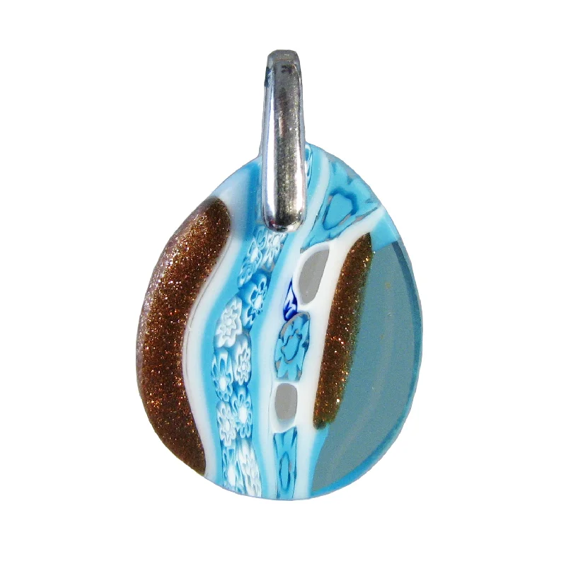 Necklaces and pendants with star-shaped designs for a whimsical, celestial touch-Aquamarine Murrina Inglesina Small Drop-Shaped Murano glass pendant