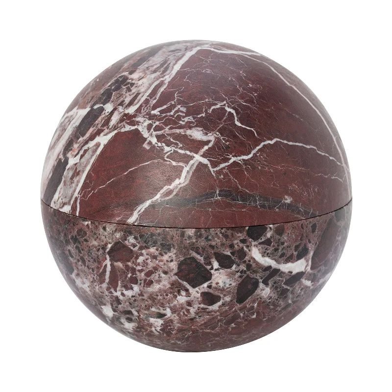 Necklaces and pendants with feather designs for a boho-chic, carefree vibe-Red Rock Marble Sphere Box - Large