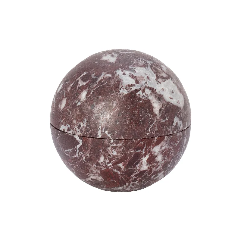 Unique necklaces and pendants with custom birthstone arrangements for personalization-Red Rock Marble Sphere Box - Small