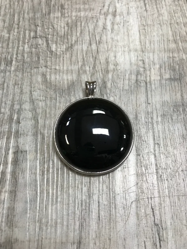 Best necklaces and pendants with sterling silver for an affordable yet stylish choice-Black Jade and Stainless Steel Medallion