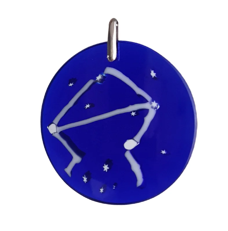 Best necklaces and pendants with matching earrings for a coordinated, elegant look-Blue Constellation Murano Glass Round Pendant