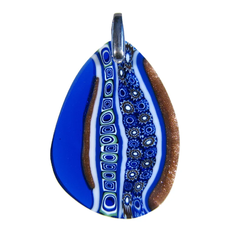 Best necklaces and pendants with intertwined designs for a symbol of unity-Blue Murrina Inglesina Drop-shaped Murano glass pendant