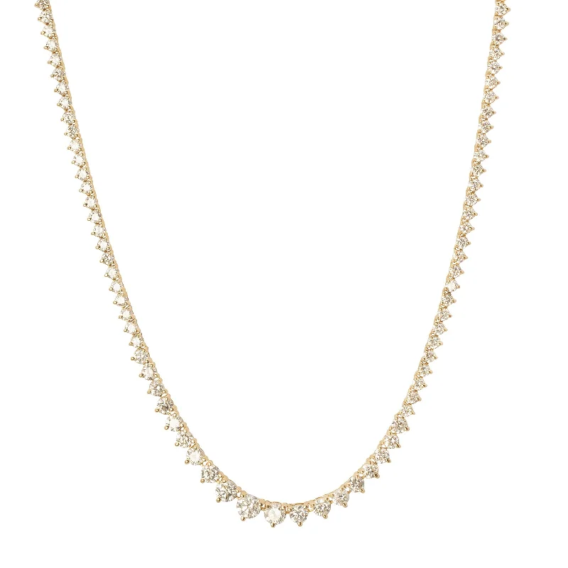 Best necklaces and pendants with intricate beadwork for a bohemian-inspired look-Riviera Graduated Tennis Necklace - Yellow Gold