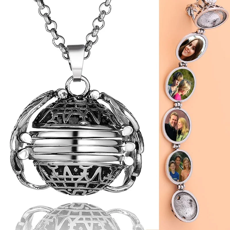 Elegant necklaces and pendants with gold chains for a chic, timeless appearance-Angel Wing Photo Locket Necklace