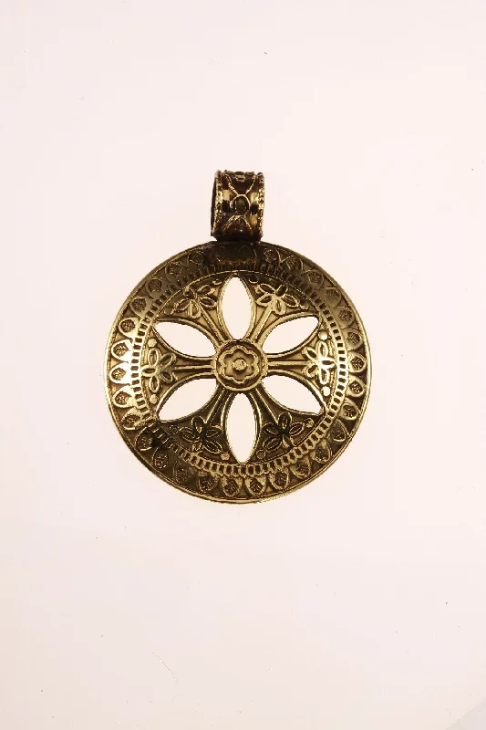 Elegant necklaces and pendants with infinity symbols for timeless designs-Medium Brass Pendant