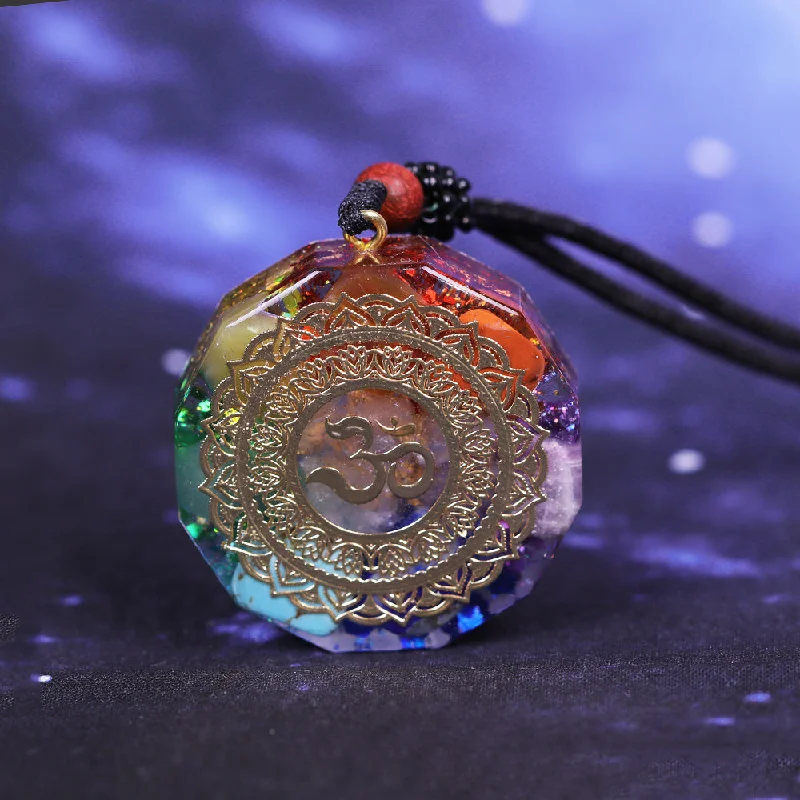 Necklaces and pendants with pearls for a classic and sophisticated touch-Energizing Om Orgonite Necklace