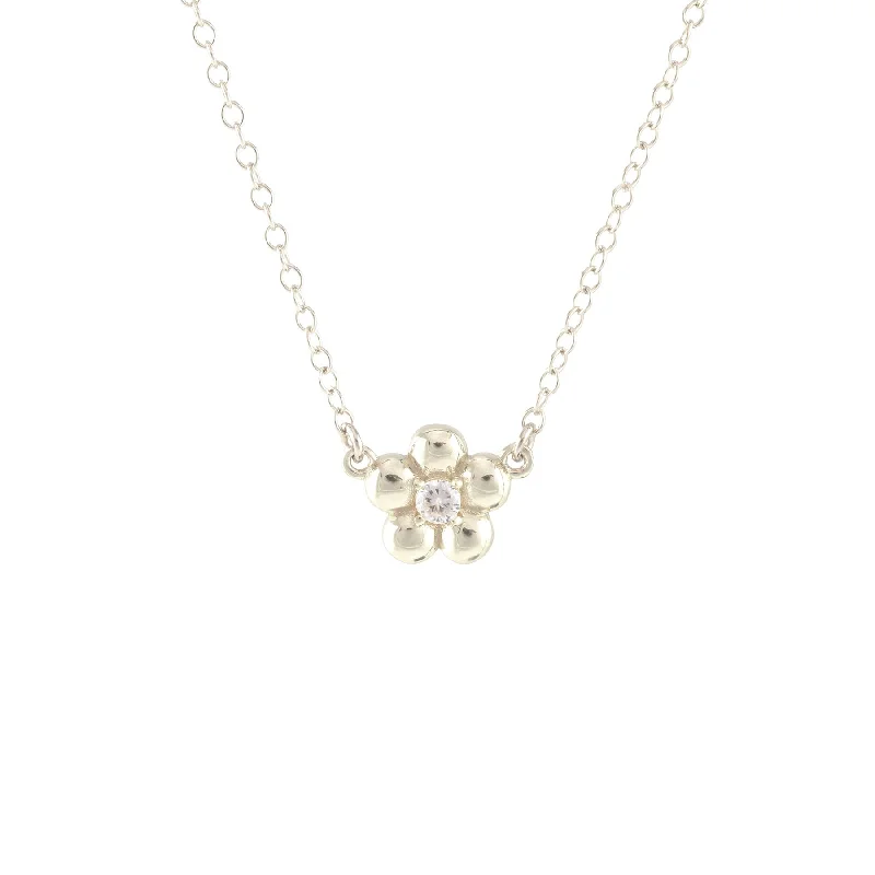 Necklaces and pendants with diamond pendants for a luxurious sparkling effect-Flower Crystal Charm Necklace