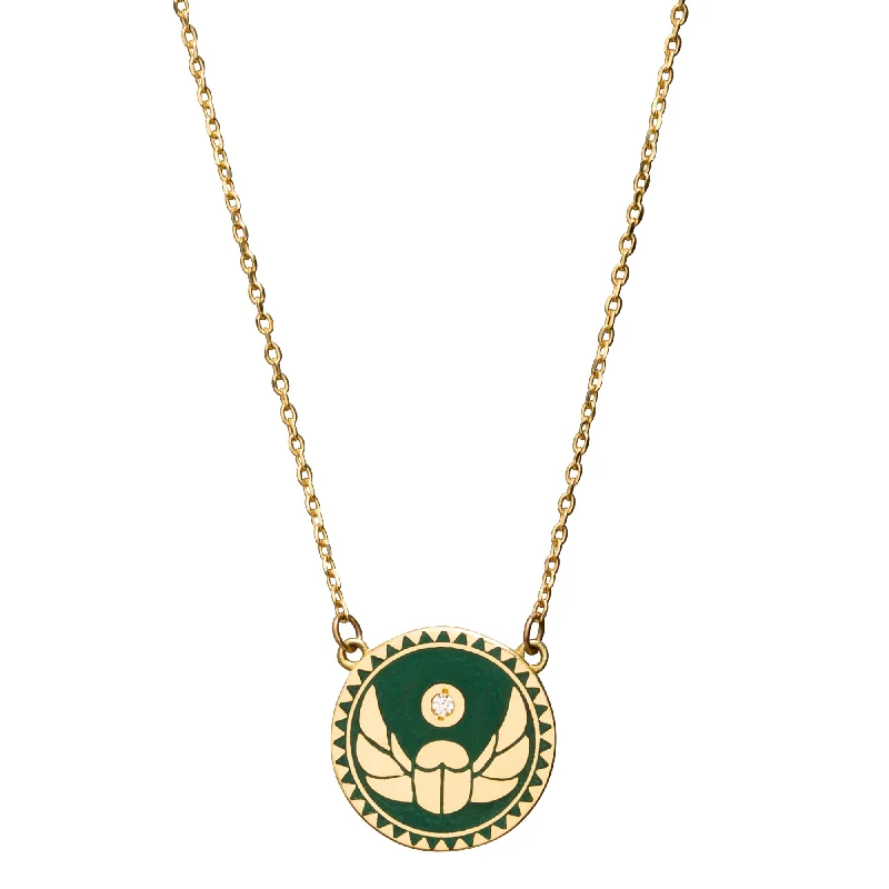 Stylish necklaces and pendants with diamonds for a glamorous and elegant look-Protection Enamel Necklace