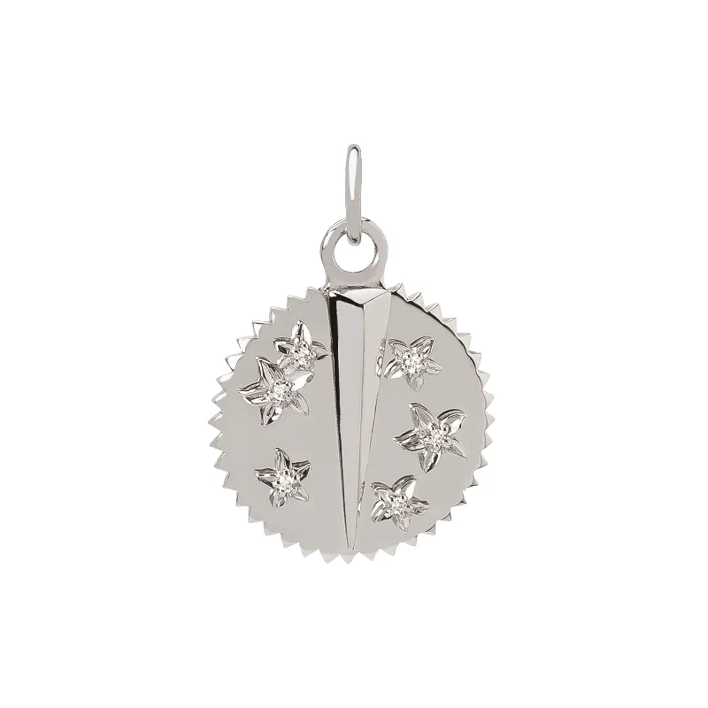 Necklaces and pendants with engraved messages for a deeply personal, sentimental gift-Petite Resilience Medallion - White Gold