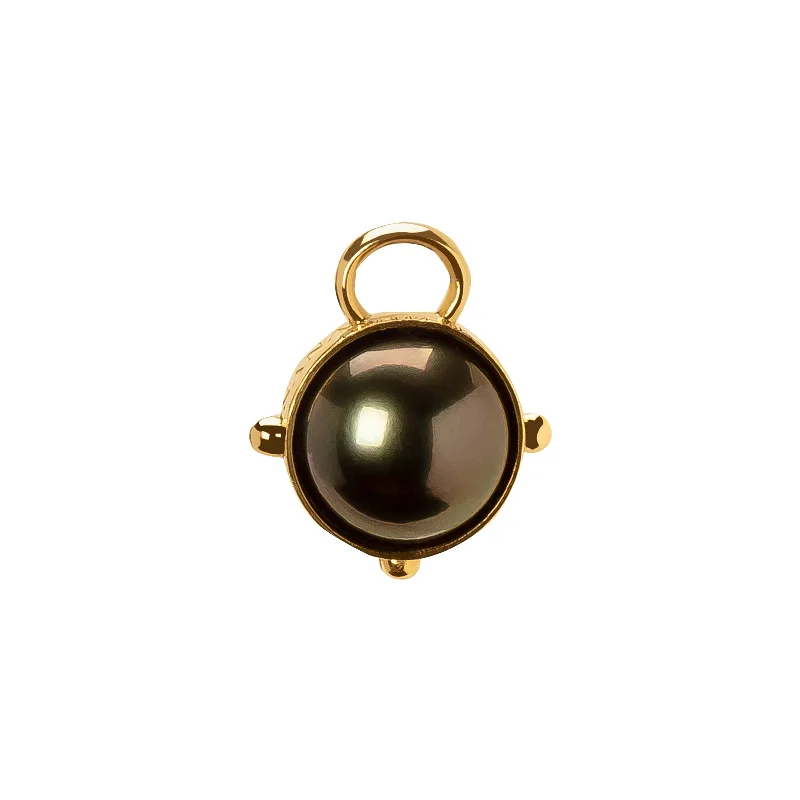 Best necklaces and pendants with intricate filigree for vintage-inspired elegance-Sana Tahitian Black Pearl Medallion - Small